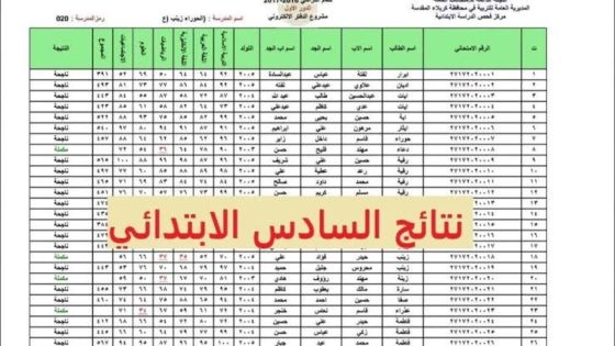 استخراج كشوف نتائج السادس الابتدائي الدور الأول 2025 النجف